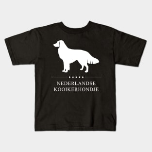 Nederlandse Kooikerhondje Dog White Silhouette Kids T-Shirt